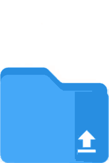 a blue folder with a white arrow pointing upwards