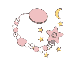 chmurkowe love terazwy moon stars chain