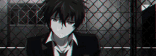 anime boy sad unhappy glitch