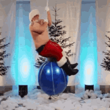 Santa Wrecking Ball GIF - Santa Wrecking Ball Christmas GIFs