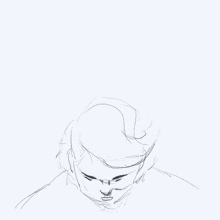 a black and white drawing of a man 's face with his eyes closed