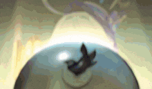 a blurred image of a person standing in front of a globe