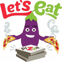 lets eat eggplant life joypixels eggplant pizza