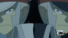 two cartoon characters are looking at each other with cn hd written on the bottom right