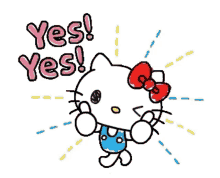 hello kitty yes thumbs up