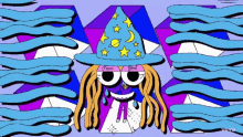 a cartoon drawing of a wizard with the words fear god written on his face