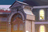 a cartoon drawing of a building with a sign that says ' a & a ' on it