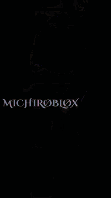 a purple background with michiroblox written on it