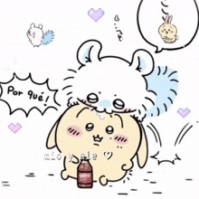a cartoon of two rabbits laying in bed with the words mis y ale