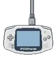 a pixel art drawing of a game boy electronic device