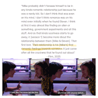 a quote from finn about mike and eleven is displayed