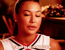 Glee Santana Lopez GIF - Glee Santana Lopez I Want To Go To New York GIFs
