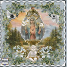 Mary Mother Of God GIF - Mary Mother Of God Doves GIFs