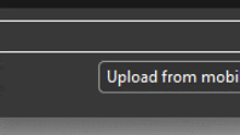 a black screen with the words upload from mobi on it
