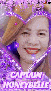 a picture of captain honeybelle with purple flowers
