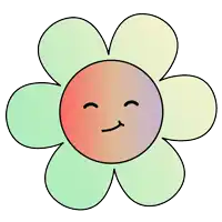 a drawing of a flower with a face in the center