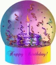 Happy Birthday Greeting GIF - Happy Birthday Greeting Snow Globe GIFs