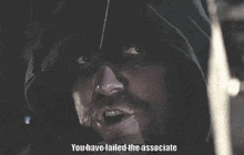 a man with a bow and arrow says you have failed to associate