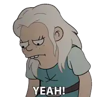 a cartoon character says " yeah " in a very angry manner