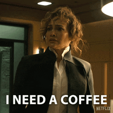 I Need A Coffee Jennifer Lopez GIF - I Need A Coffee Jennifer Lopez Atlas GIFs