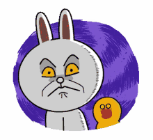line characters cony frowning oh no