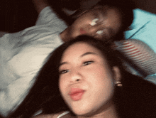 a blurry photo of a man and a woman