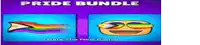 a pride bundle includes a rainbow flag and a rainbow smiley face