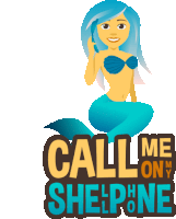 Call Me On My Shell Phone Mermaid Life Sticker - Call Me On My Shell Phone Mermaid Life Joypixels Stickers