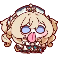 a cartoon drawing of a girl with her tongue out