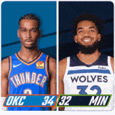 Oklahoma City Thunder (34) Vs. Minnesota Timberwolves (32) First-second Period Break GIF - Nba Basketball Nba 2021 GIFs