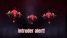 a poster that says intruder alert with a bunch of missiles