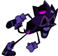 a purple cartoon character is holding a microphone and a stick