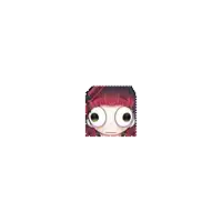 a cartoon drawing of a girl with big eyes