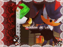a picture of shadow the hedgehog with the words " shadow de lexy " on the bottom