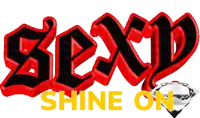 a logo that says sexy shine on with a diamond in the center