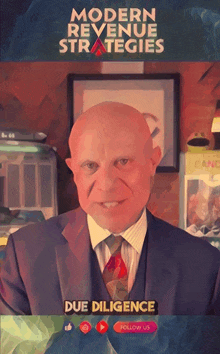 a poster for modern revenue strategies features a bald man