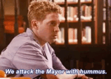 Buffy The Vampire Slayer Seth Green GIF - Buffy The Vampire Slayer Seth Green We Attack The Mayor With Hummus GIFs