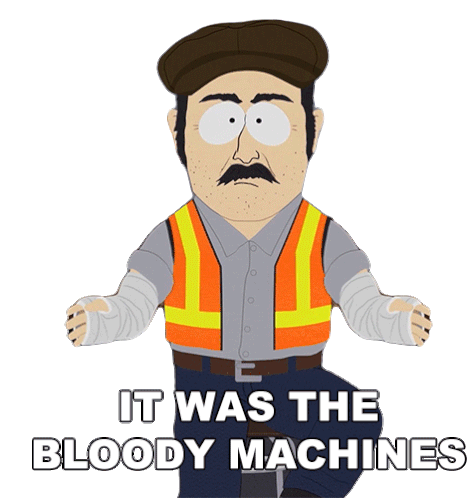 It Was The Bloody Machines South Park Sticker - It Was The Bloody Machines South Park It Wasnt Me Stickers