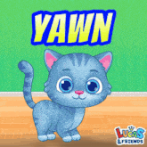 a lucas & friends advertisement with a blue cat