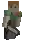 a minecraft character is holding a chainsaw .