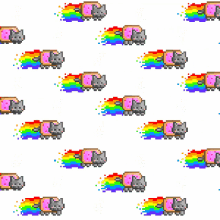 nyan cat poptart cat rainbow pixel flying