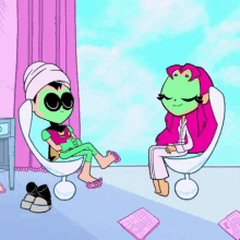 Teen Titans Face Mask GIF - Teen Titans Spa Pampered GIFs