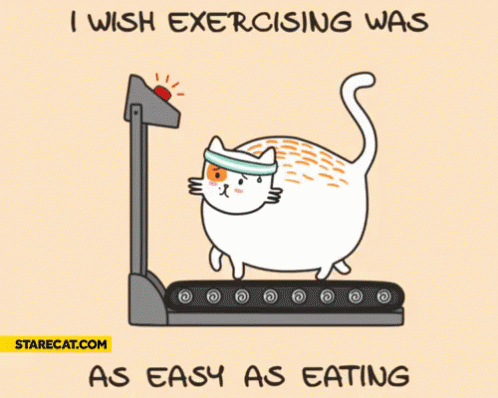 I Wish Exercising Was As Easy As Eating - Wish GIF - Wish Cat Cartoon -  Discover & Share GIFs