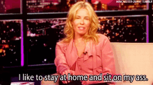 I Like To Stay Home GIF - Lazy Sit Ony My Ass Chelseahandler GIFs