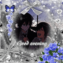 a picture of a couple with the words good evening