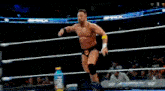 a wrestler in a wrestling ring with the word n on the bottom