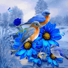 Flowers Bird GIF - Flowers Bird Blue GIFs