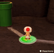 a screenshot of a video game with the word reactions on the bottom
