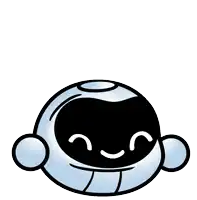 a cartoon drawing of a robot with a halo above its head