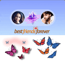 a picture of a man and a woman with the words " best friends forever "